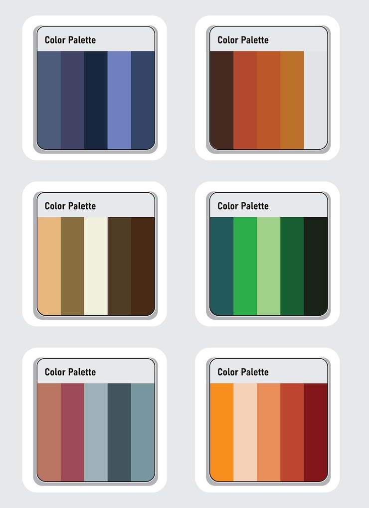 Vector set palet warna