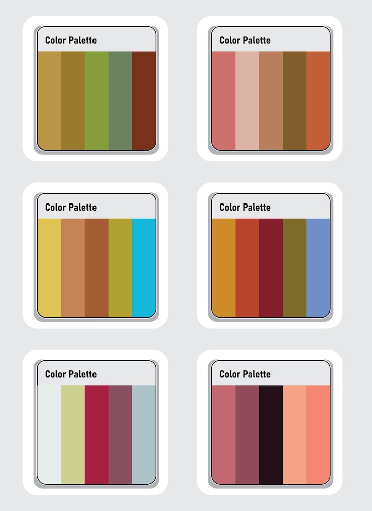 Vector set palet warna