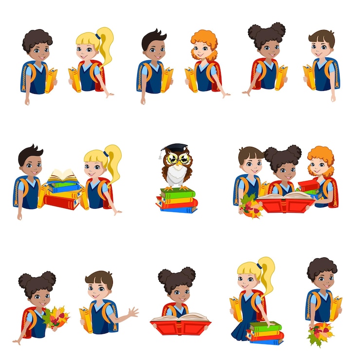 Vector set perlengkapan sekolah