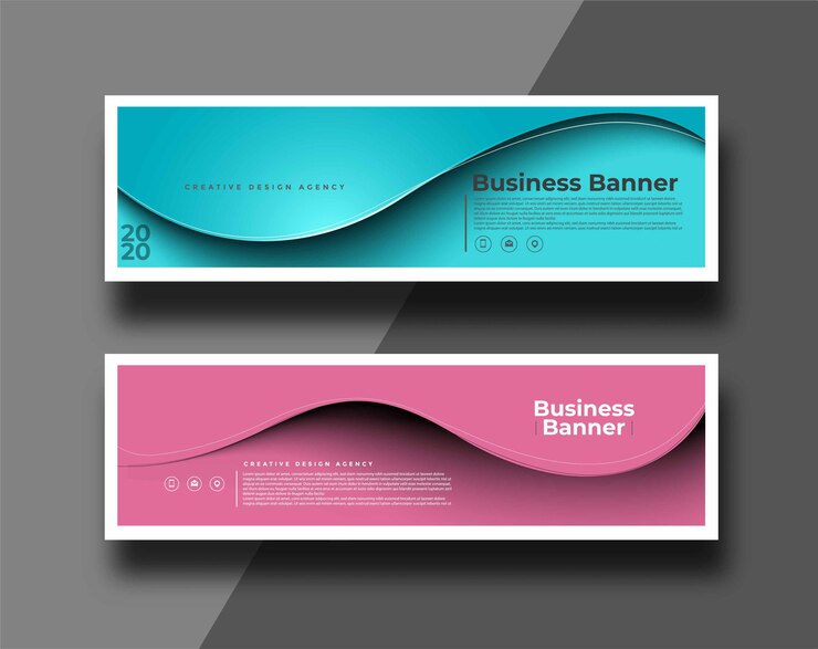 Vector set templat banner desain bisnis global modern