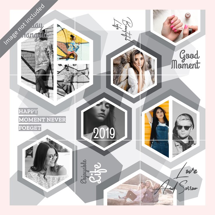 Vector set templat postingan instagram yang tumpang tindih