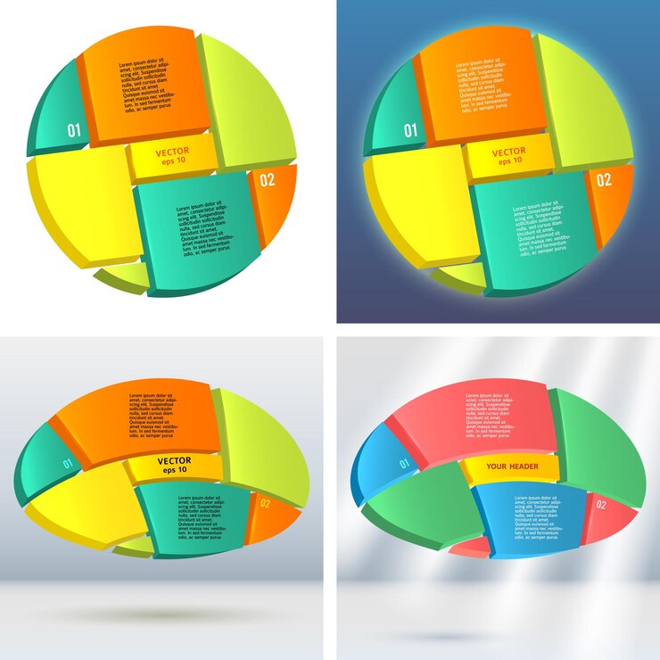 Vector set template number steps presentation powerpoint01