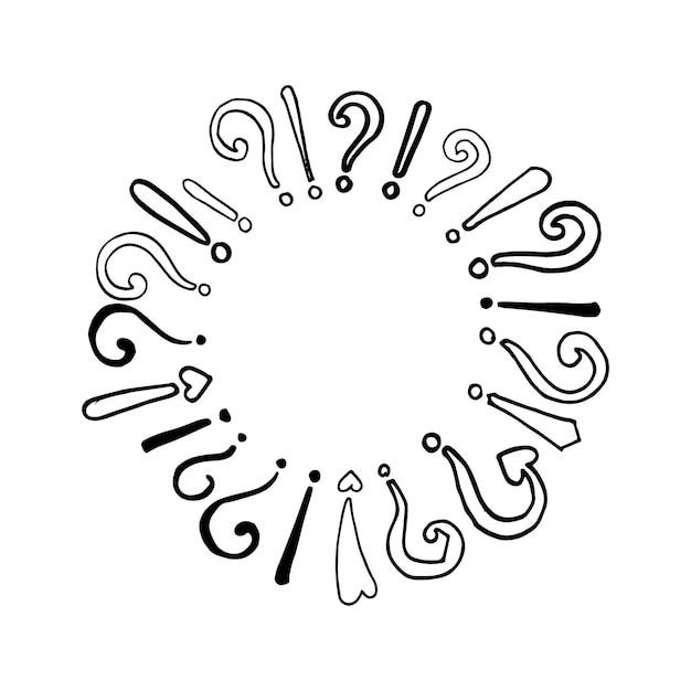 Set vector question mark and exclamation mark for design purposes