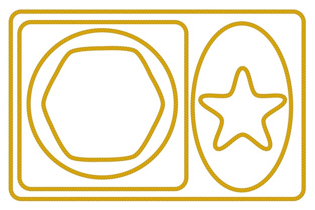 Set Vector Various Shape Frame from brown rope for Your Element Design