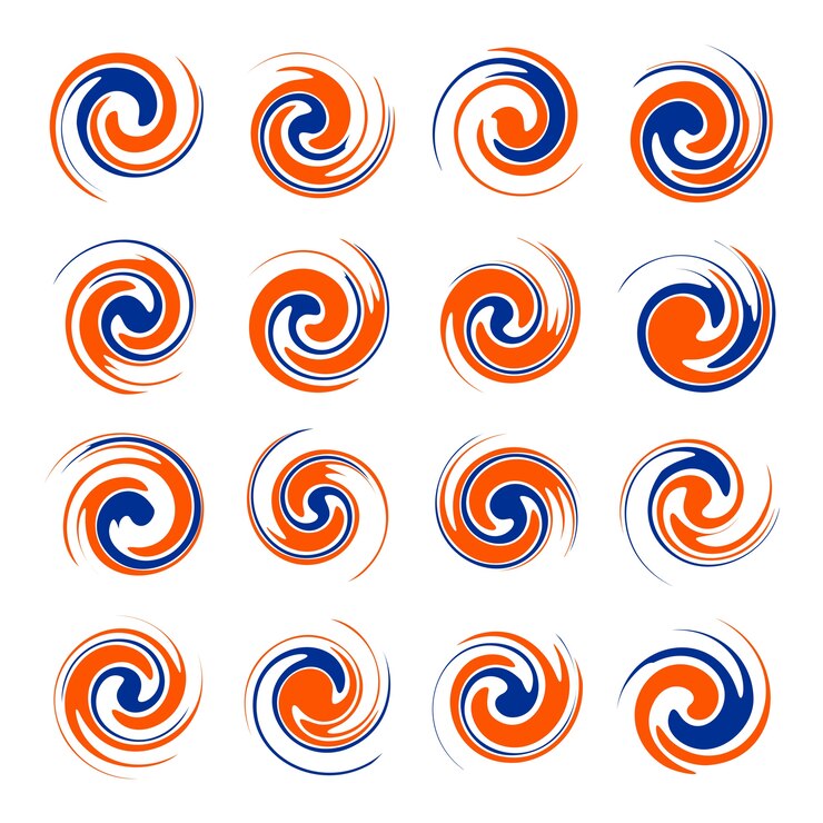 Vector set vektor elemen desain bentuk twister