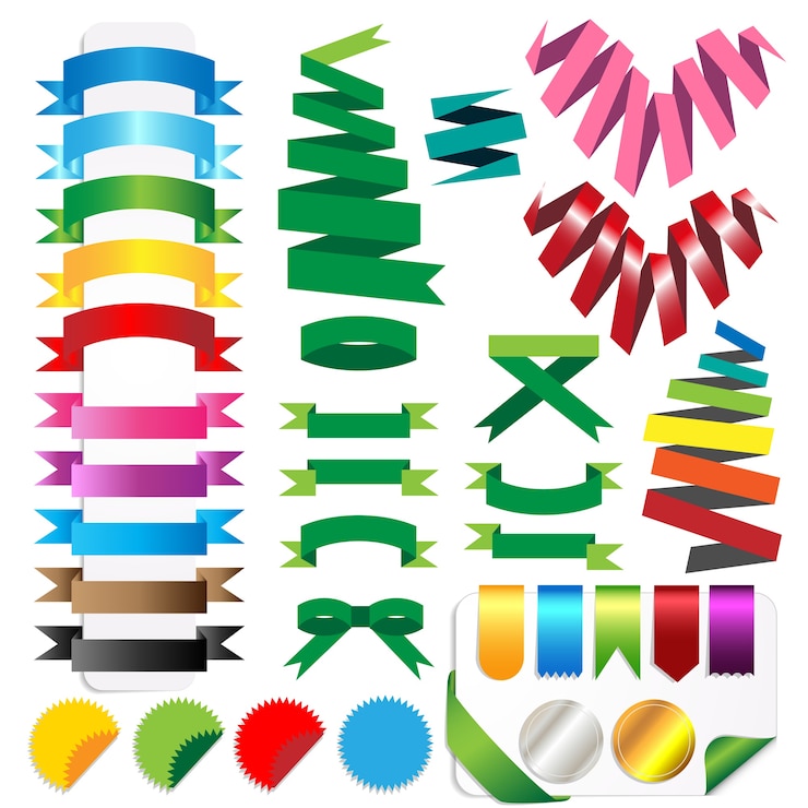 Vector set vektor pita terisolasi