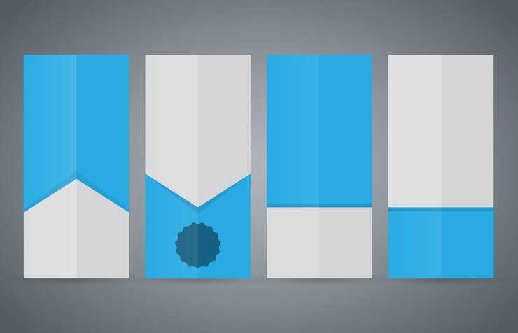 Vector set vertical banners blue background05