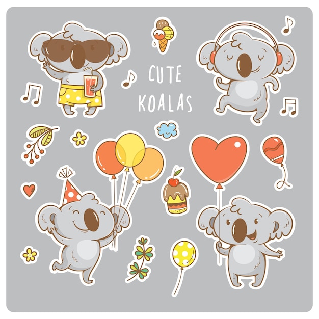Set with koalas