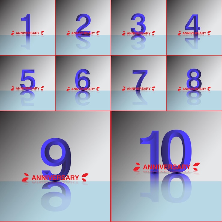 Vector set year anniversary set vector template design illustration