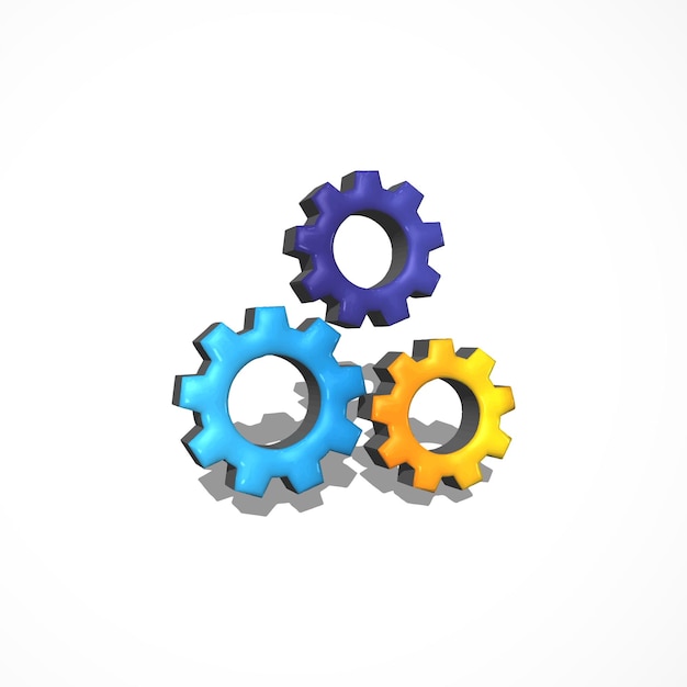 setting gear 3d icon render