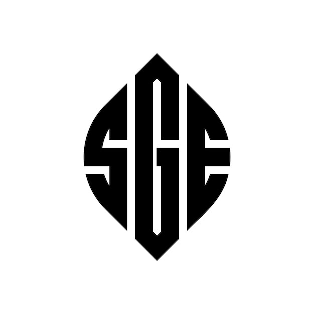 SGE circle letter logo design with circle and ellipse shape SGE ellipse letters with typographic style The three initials form a circle logo SGE Circle Emblem Abstract Monogram Letter Mark Vector