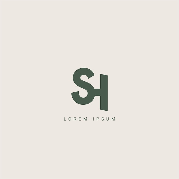 SH logo Design Template Vector Graphic Branding Element