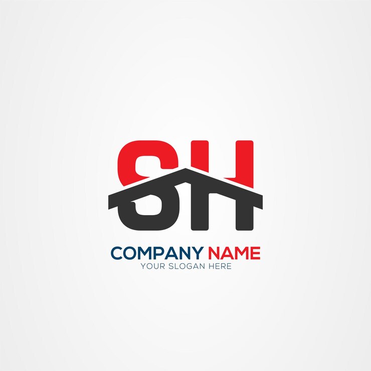 SH or HS Creative Modern Letters Logo Design Element