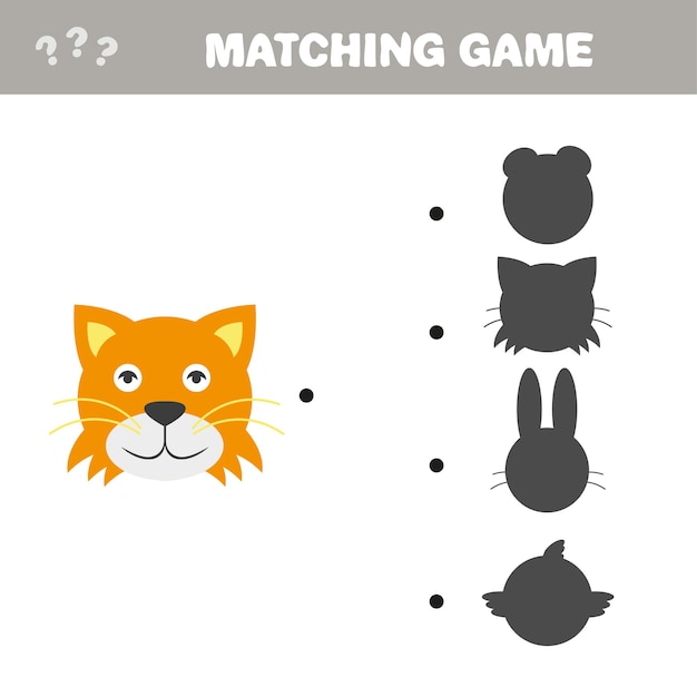 shadow matching game vector illustration of make the choice shadow  cat