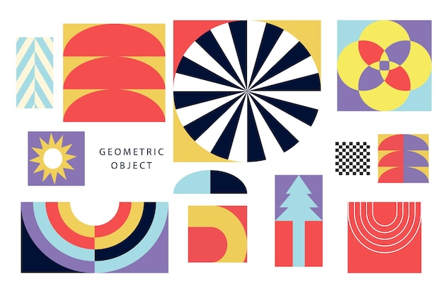shape geometric element object with red violetblue color