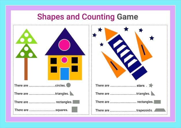 Shapes and Counting Game for Kids