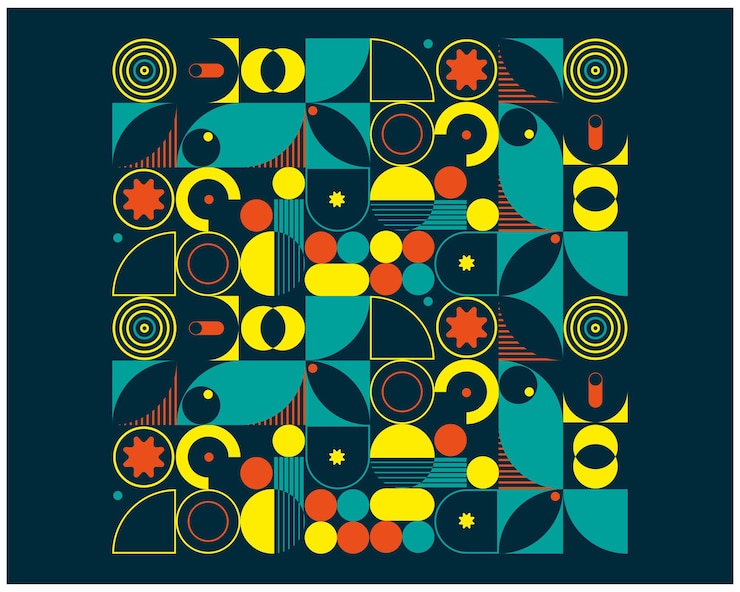 Vector shapes curve circles triangle moon