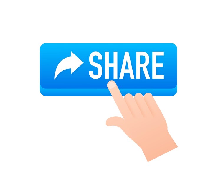 Share button great design for any purposes White background Cartoon vector illustration