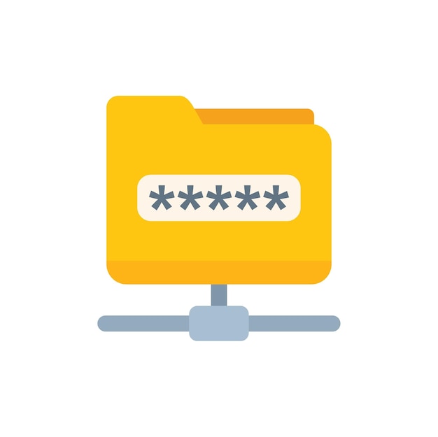 Shared folder safe icon flat vector Secure policy Data protect isolated