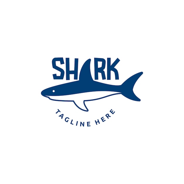 Shark logo mascot design illustration