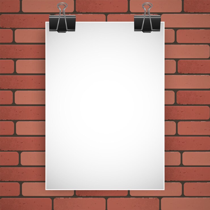 Vector sheet of white colour on brick wall