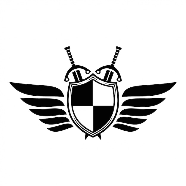 Shield Design With wing and sword