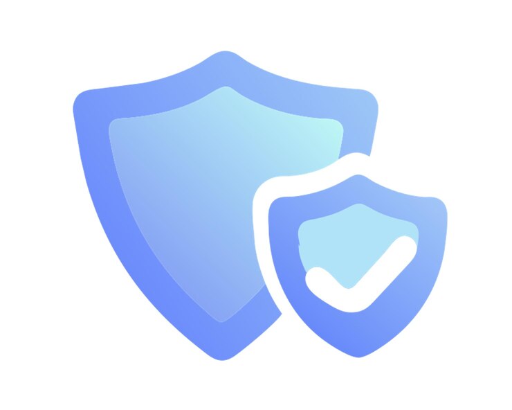 Vector shield icon colored shapes gradient