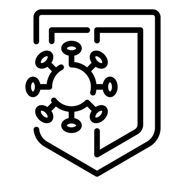 Shield immune icon Outline shield immune vector icon for web design isolated on white background