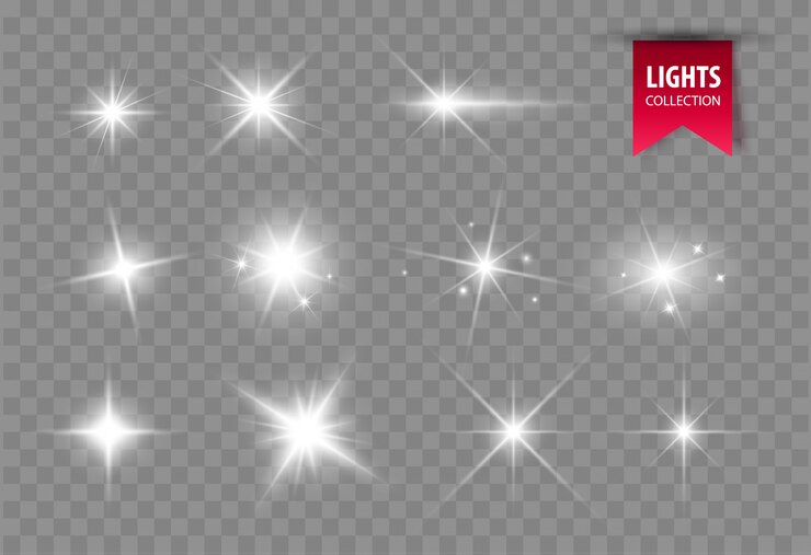 Vector shine glowing stars.