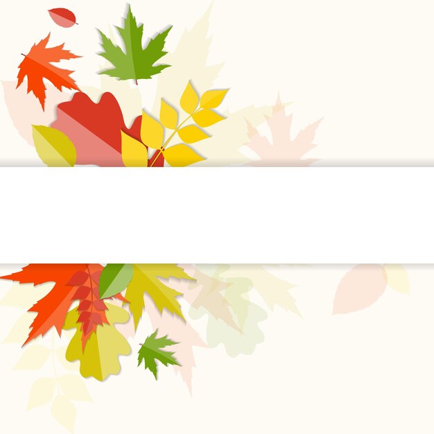 Shiny Autumn Natural Leaves Background. Vector Illustration. EPS10