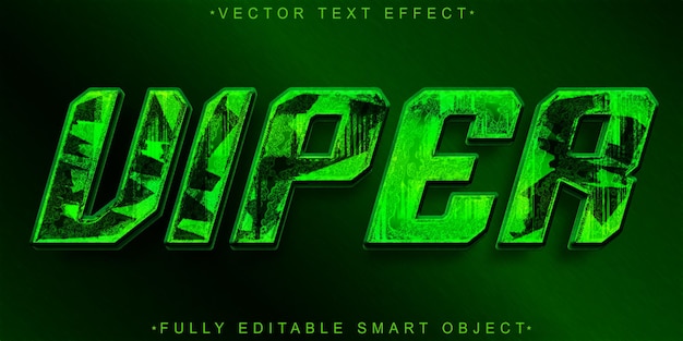 shiny green viper poison vector fully editable smart object text effect
