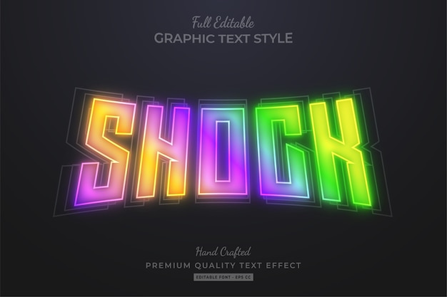 shock gradient glow editable text effect