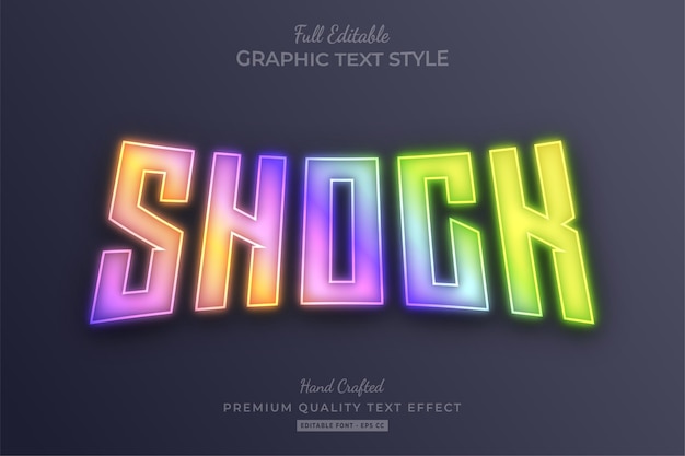 shock gradient holographic editable text effect font style