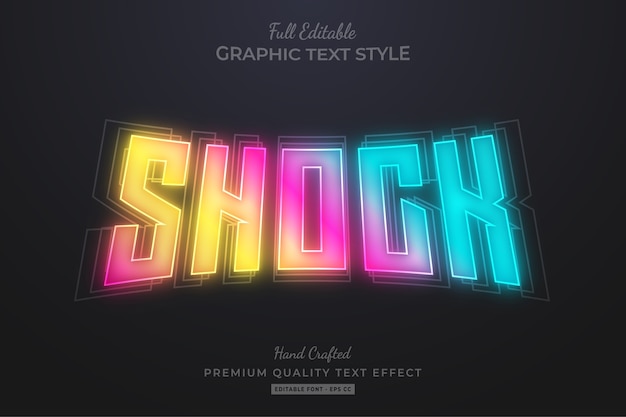 shock gradient neon editable premium text style effect
