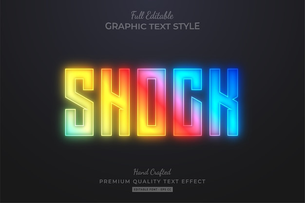 shock gradient neon editable text style effect premium