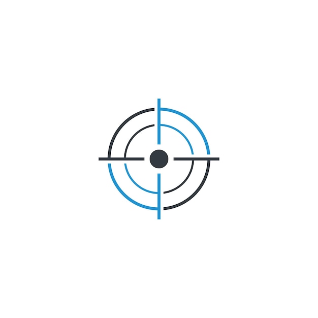 shooting target logo vector icon in simple design