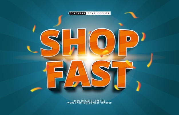 shop fast editable text effect with a sale discount and promo theme