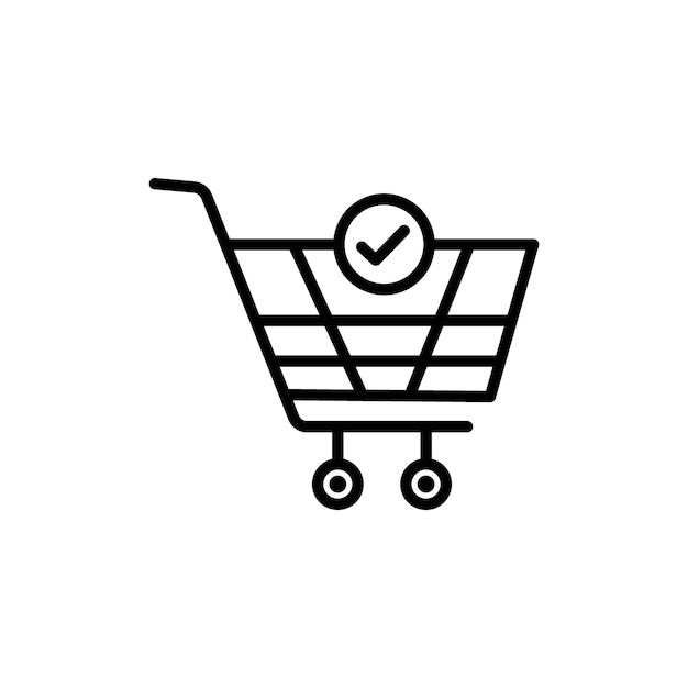 Shopping cart and check mark icon