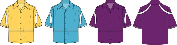Vector short sleeve shirt flat drawing