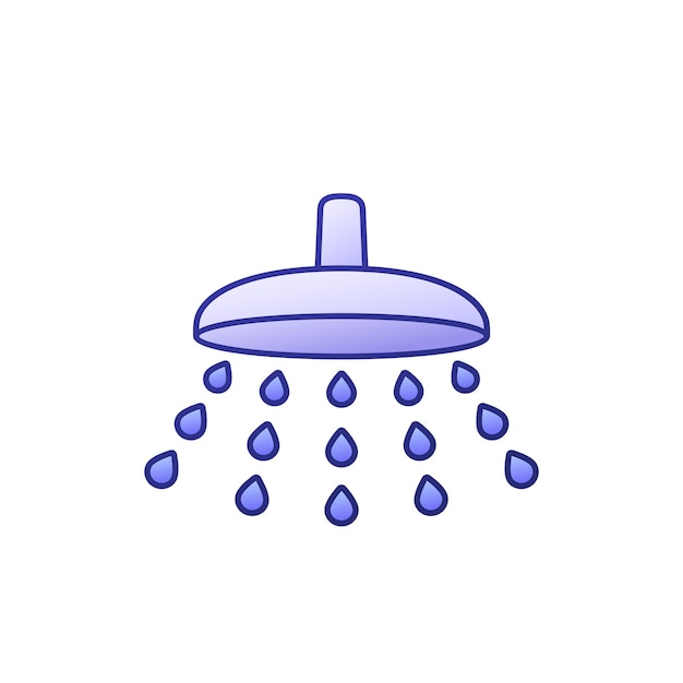 shower or showerhead icon with outline