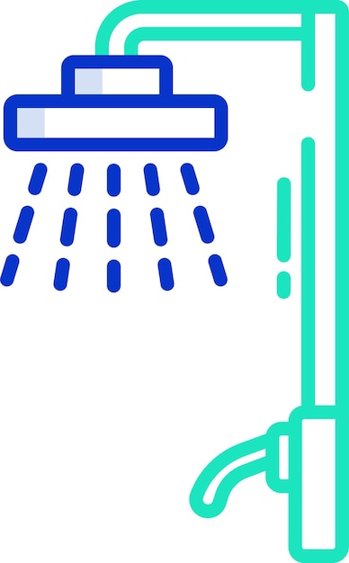 Shower outline color vector illustration