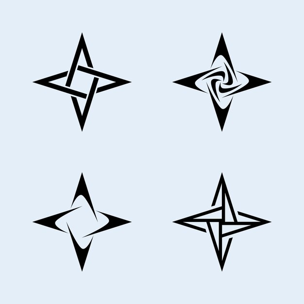 Shuriken Stars Pack Vector with kinds of shape