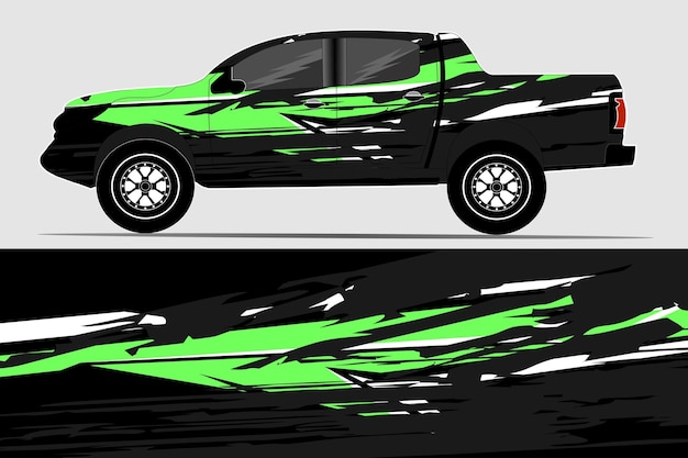 Side car body vector striped sticker Vehicle vector Sticker Stripes for both parts Racing