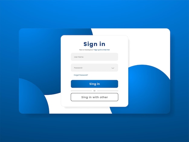 sign in user interface ui page banner design layout