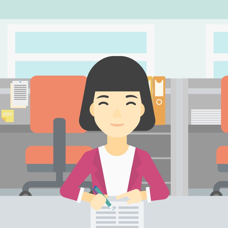 Vector signing of business documents vector illustration.