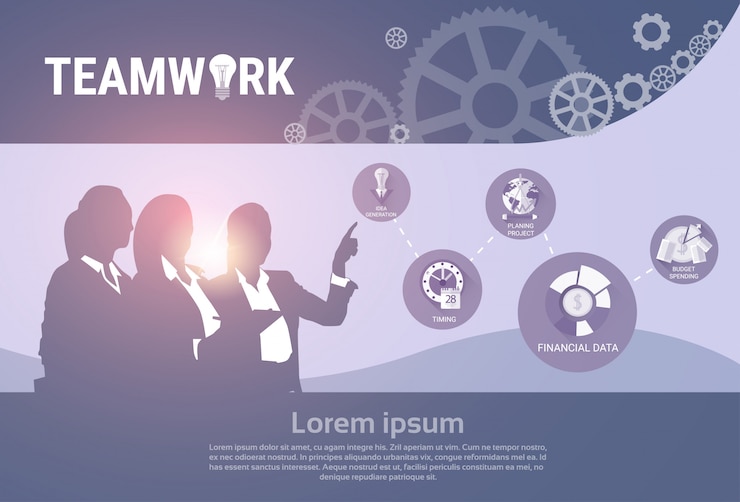 Vector silhouette businesspeople group business brainstorm new idea development teamwork