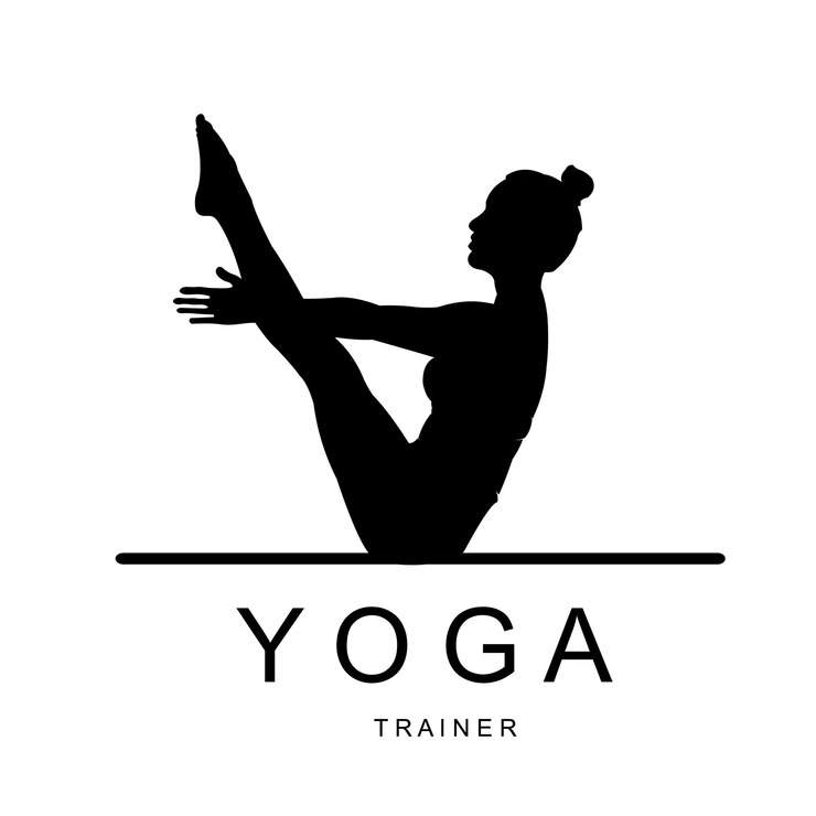 silhouette illustration logo of woman sitting doing yoga moves