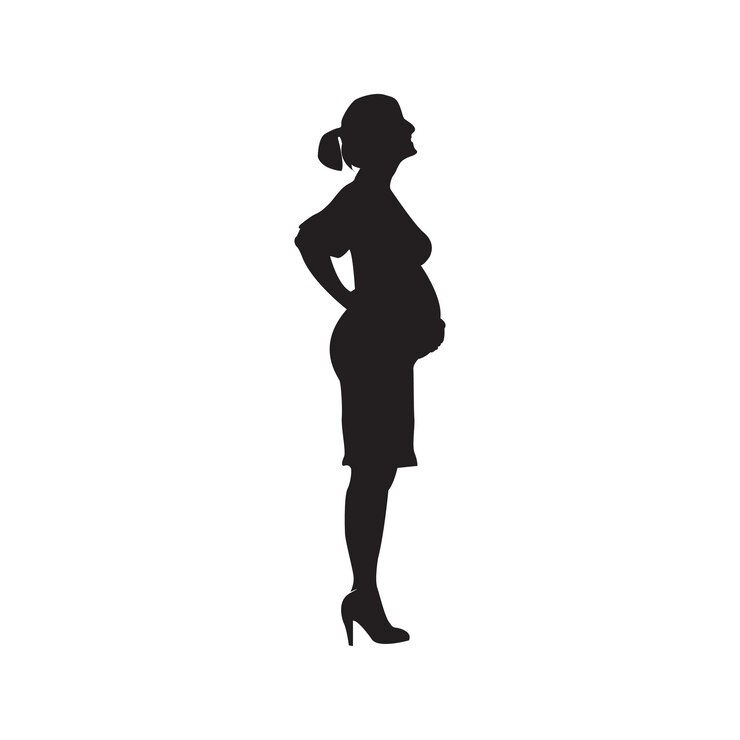silhouette of a pregnant woman vector