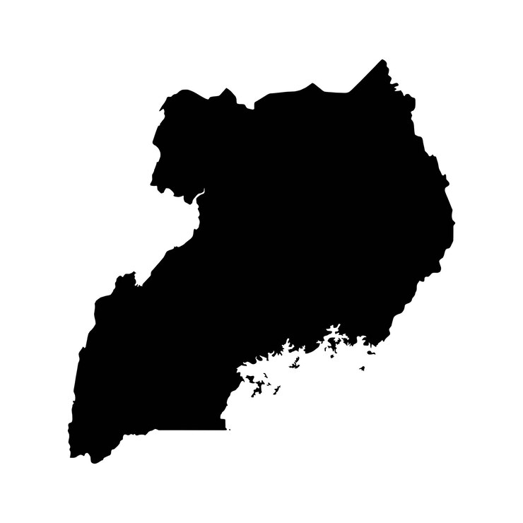 Vector silhouette of a uganda country land map
