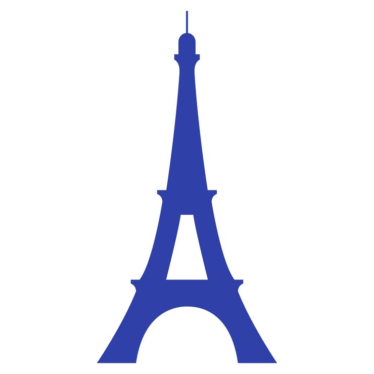 Vector silhouette of the eiffel tower on a white background